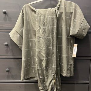 Albion Jetsetter Windowpane Joggers & Boss Crop Top SET Size XL PETITE